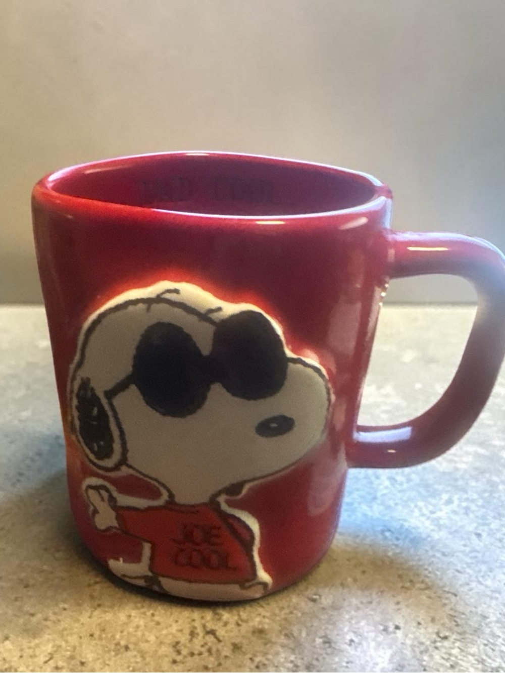 Rae Dunn Red Snoopy 'Joe Cool' Mug - NWOT